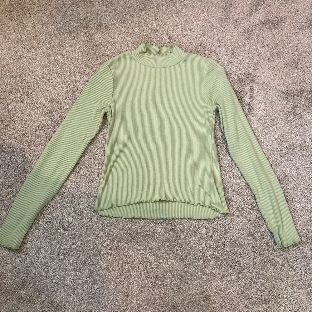 American Eagle Outfitters Light Green Long Sleeve Top